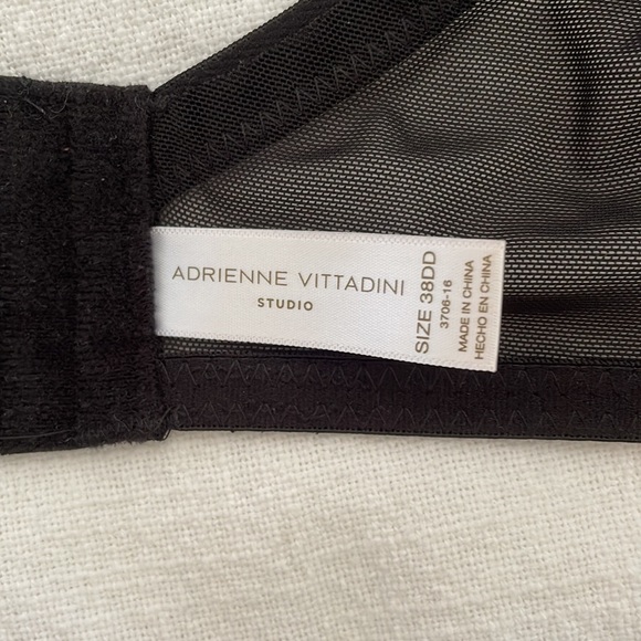 Adrienne Vittadini Studio Black Floral Bra Women's Size 38DD - Picture 7 of 8